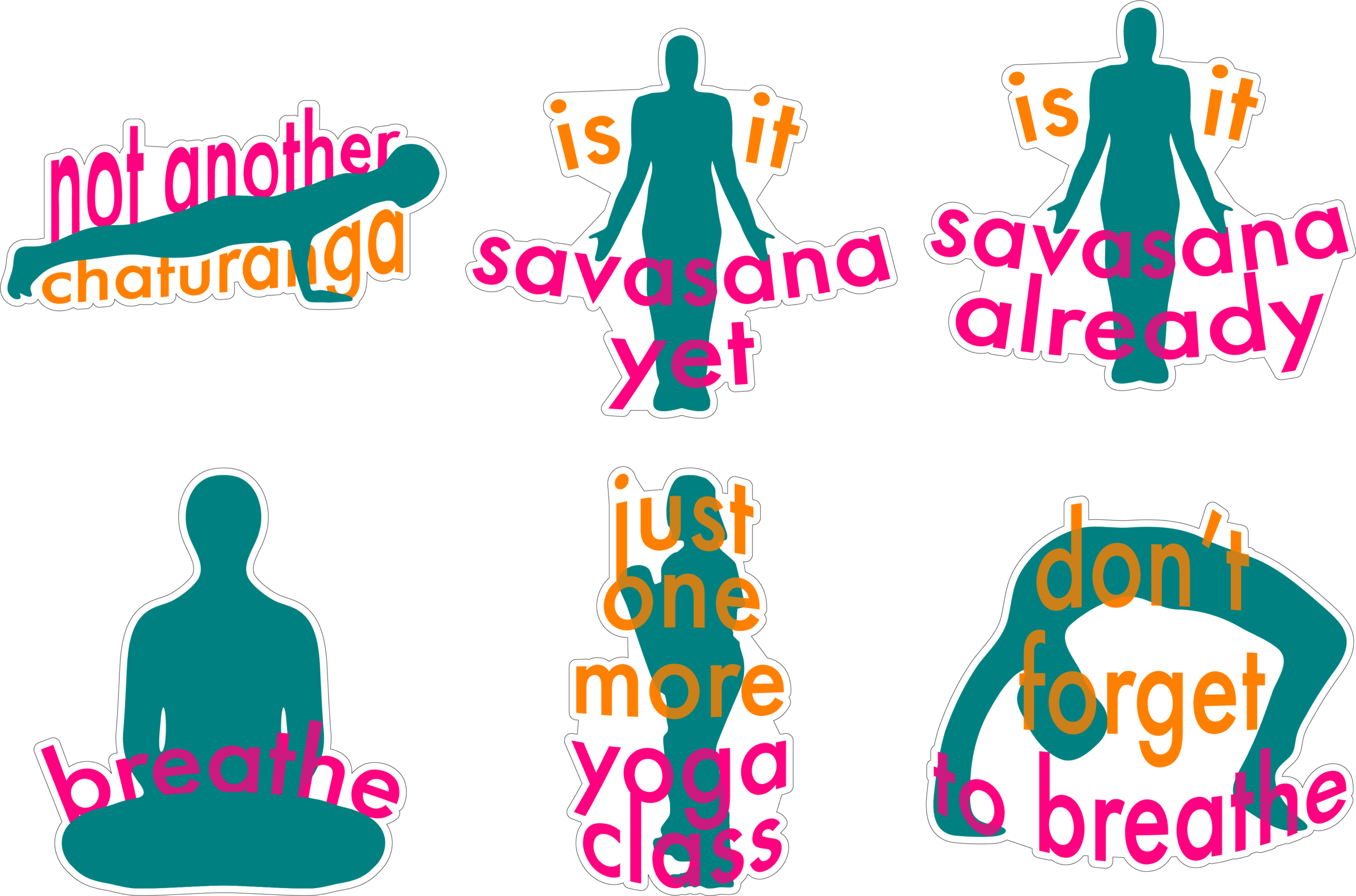 Assorted Yoga Stickers - Electric Crow Media